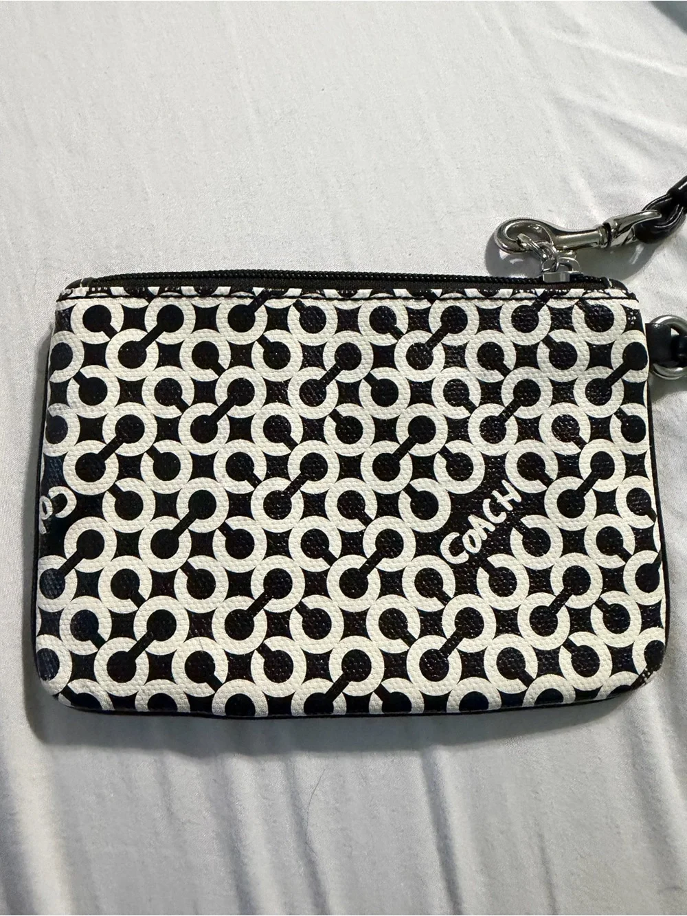 Coach Black & White Signature Wristlet